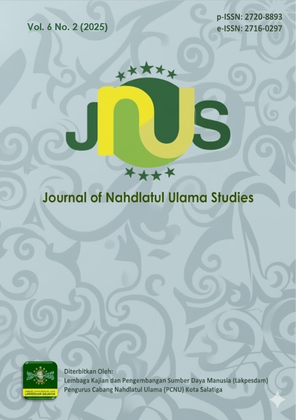 					View Vol. 6 No. 2 (2025): Journal of Nahdlatul Ulama Studies
				